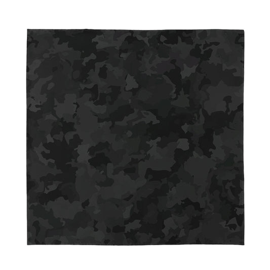 Black Camouflage Print Silk Bandana