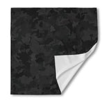 Black Camouflage Print Silk Bandana