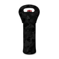 Black Camouflage Print Single Neoprene Wine Tote