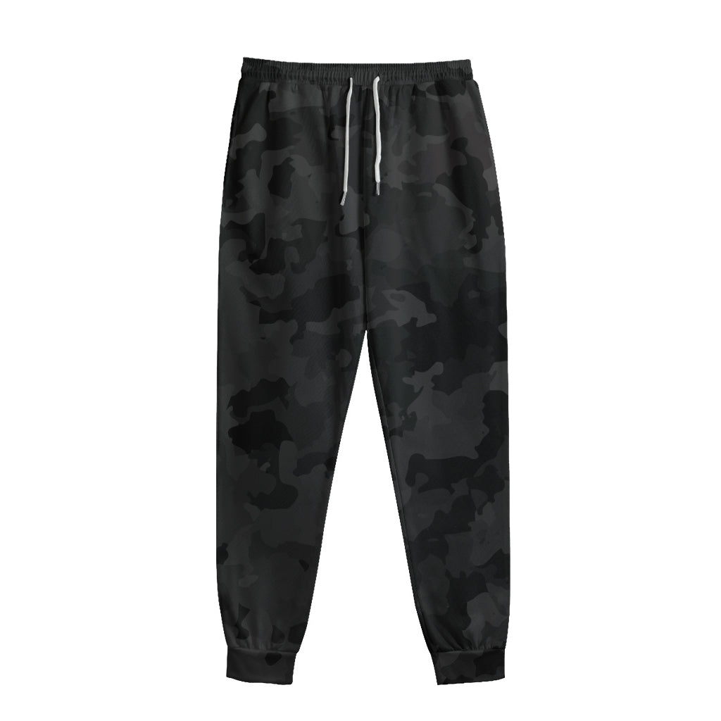 Black Camouflage Print Sweatpants