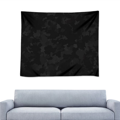 Black Camouflage Print Tapestry
