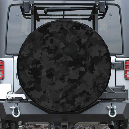 Black Camouflage Print Tire Cover