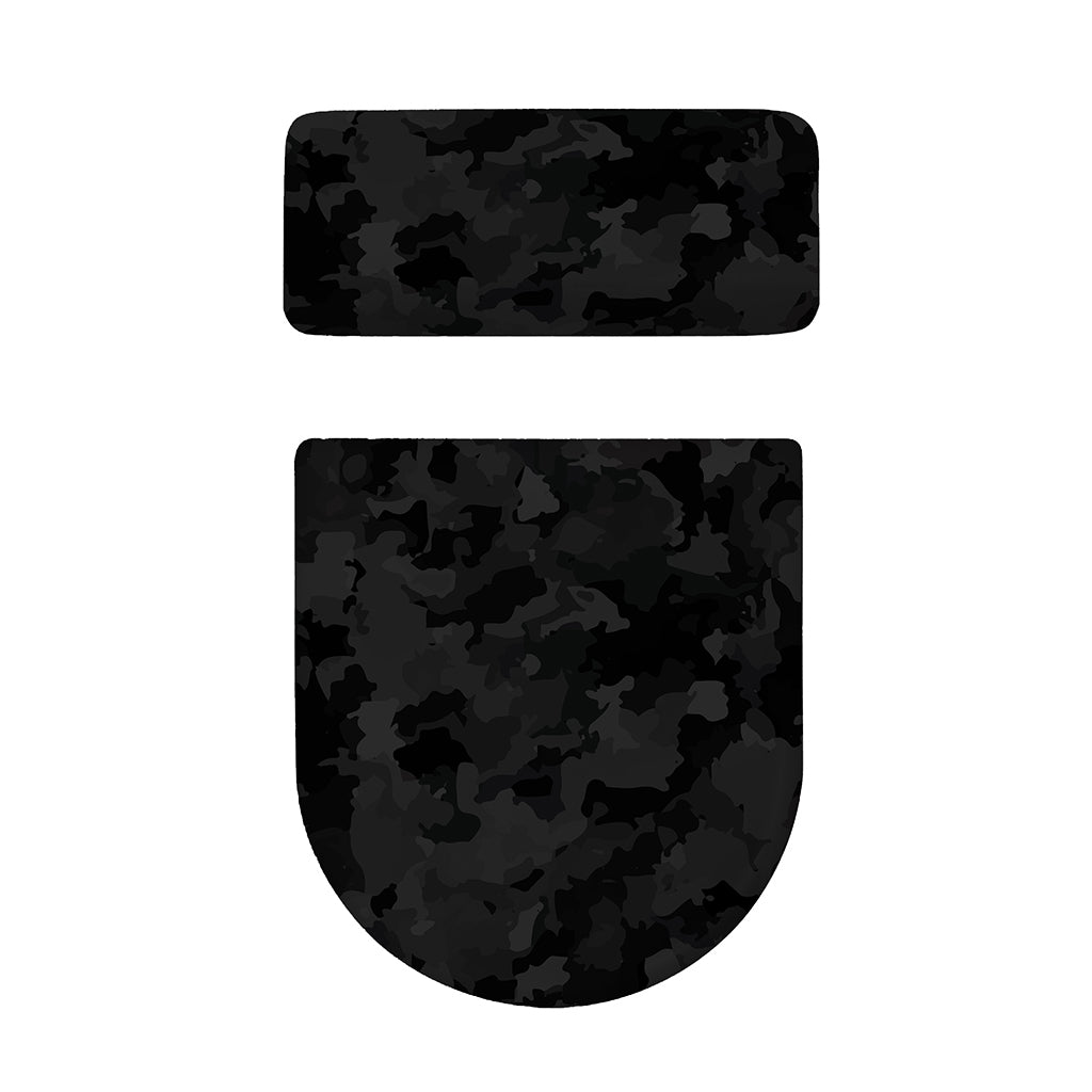 Black Camouflage Print Toilet Lid And Tank Cover Set