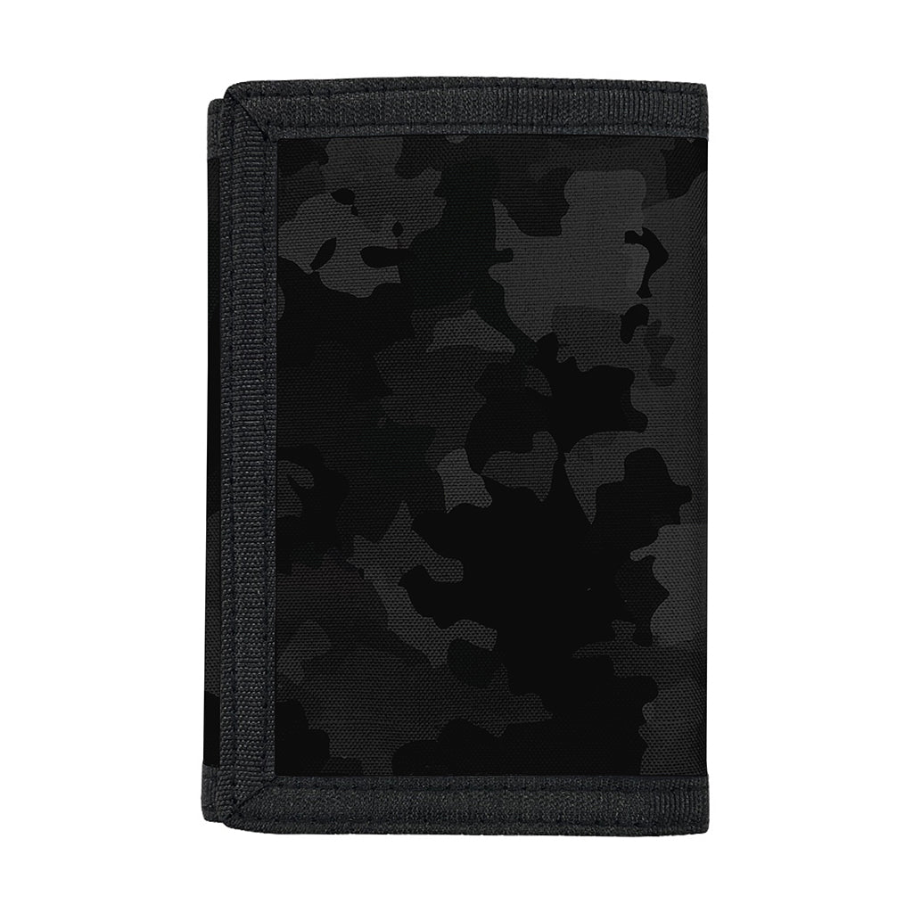 Black Camouflage Print Trifold Wallet