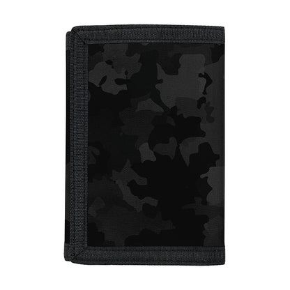 Black Camouflage Print Trifold Wallet