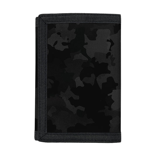 Black Camouflage Print Trifold Wallet