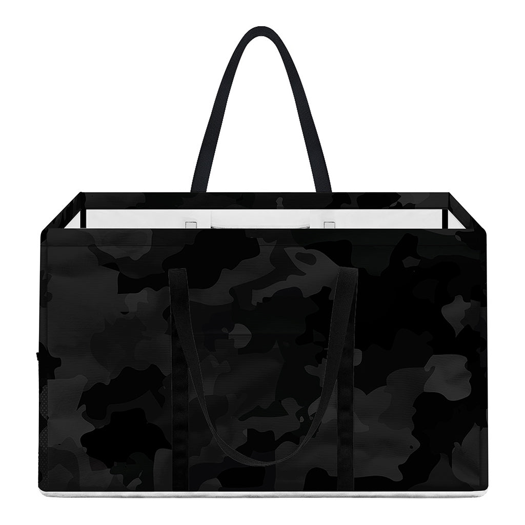 Black Camouflage Print Utility Tote Bag