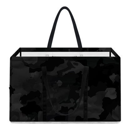 Black Camouflage Print Utility Tote Bag