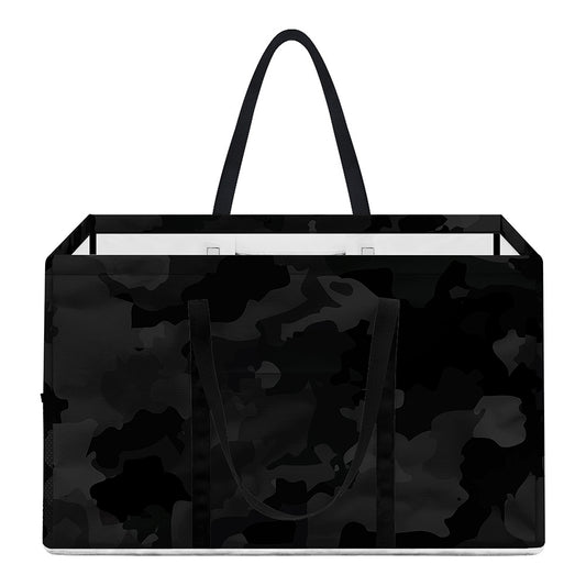 Black Camouflage Print Utility Tote Bag