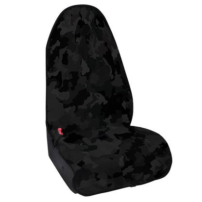 Black Camouflage Print Waterproof Car Seat Cover