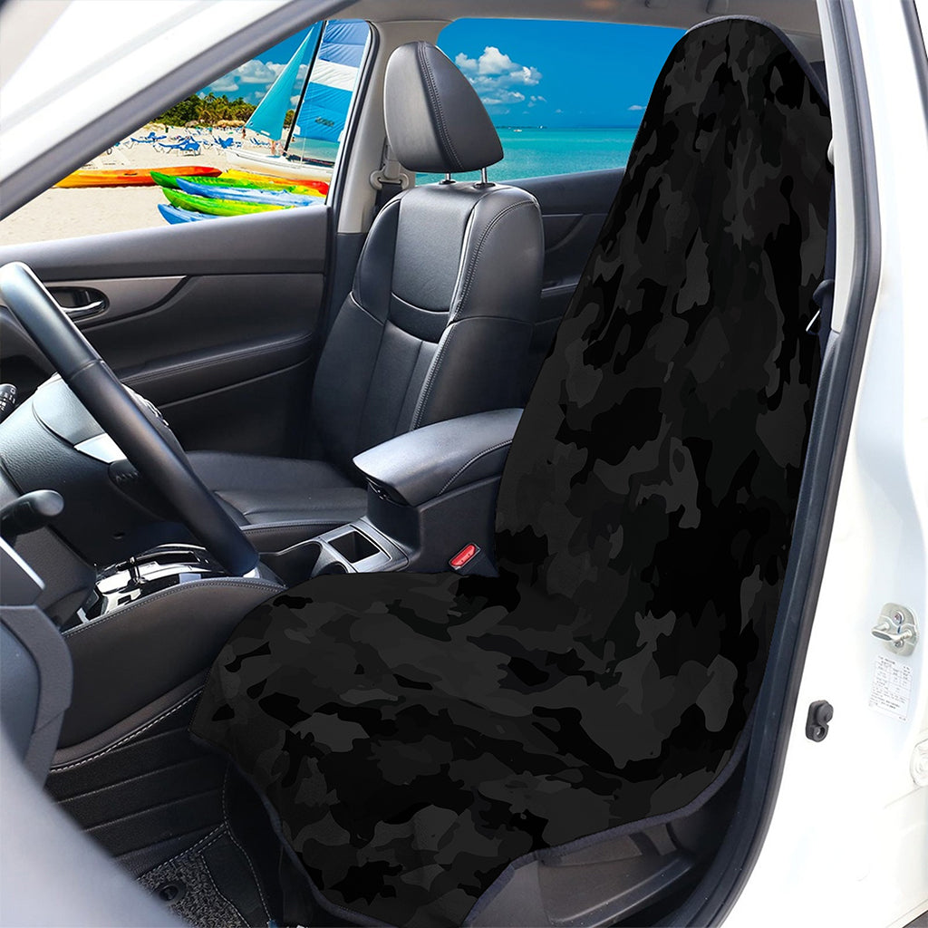 Black Camouflage Print Waterproof Car Seat Cover
