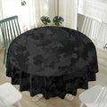 Black Camouflage Print Waterproof Round Tablecloth