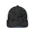 Black Camouflage Print White Mesh Trucker Hat