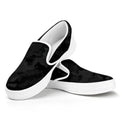 Black Camouflage Print White Slip On Sneakers