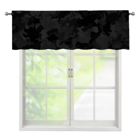 Black Camouflage Print Window Valance
