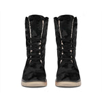 Black Camouflage Print Winter Boots