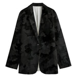 Black Camouflage Print Women's Blazer