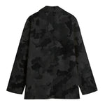 Black Camouflage Print Women's Blazer