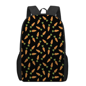 Black Carrot Pattern Print 17 Inch Backpack