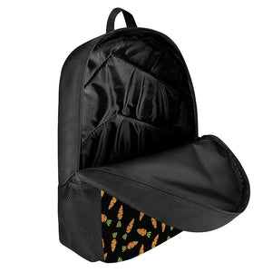 Black Carrot Pattern Print 17 Inch Backpack