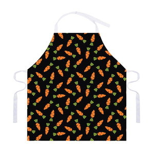 Black Carrot Pattern Print Adjustable Apron