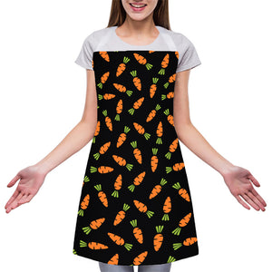 Black Carrot Pattern Print Adjustable Apron