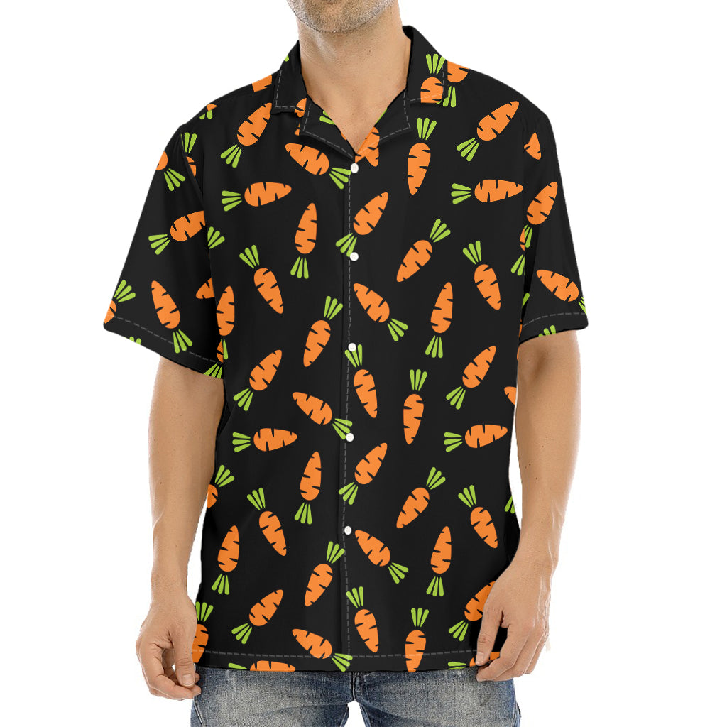 Black Carrot Pattern Print Aloha Shirt