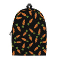 Black Carrot Pattern Print School Backpack