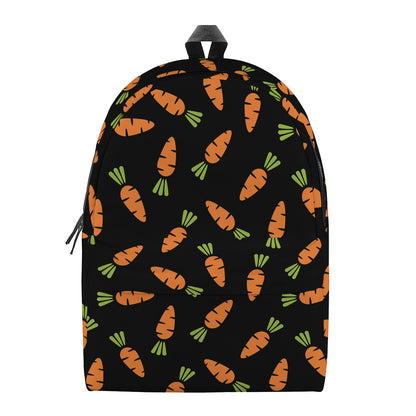 Black Carrot Pattern Print Backpack