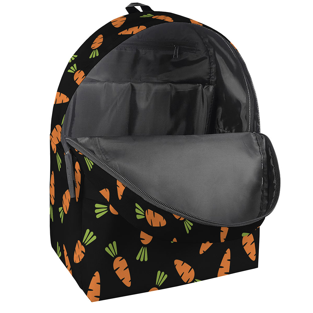 Black Carrot Pattern Print Backpack