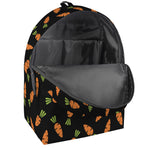 Black Carrot Pattern Print Backpack