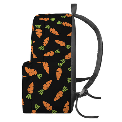 Black Carrot Pattern Print Backpack