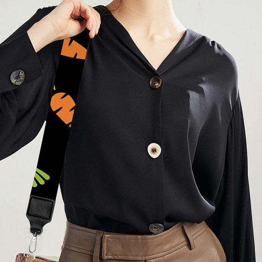 Black Carrot Pattern Print Bag Strap