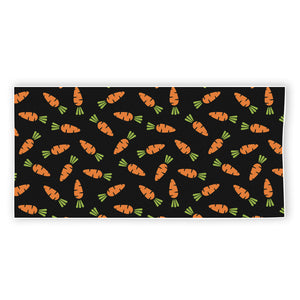 Black Carrot Pattern Print Beach Towel