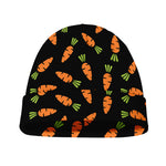Black Carrot Pattern Print Beanie