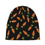 Black Carrot Pattern Print Beanie