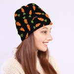 Black Carrot Pattern Print Beanie