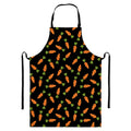 Black Carrot Pattern Print Bib Apron With Pocket