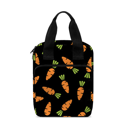 Black Carrot Pattern Print Bible Tote Bag
