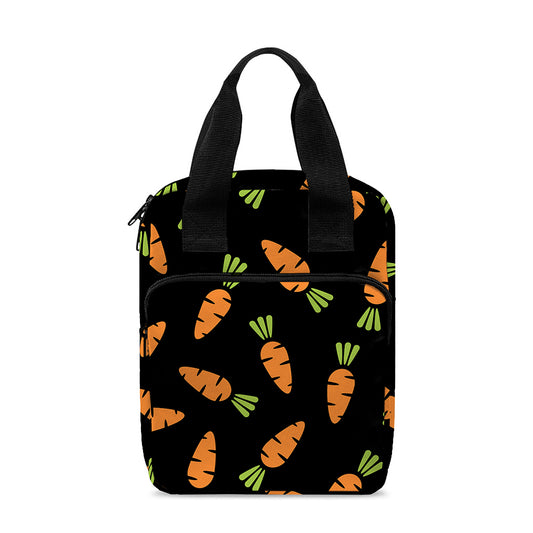 Black Carrot Pattern Print Bible Tote Bag