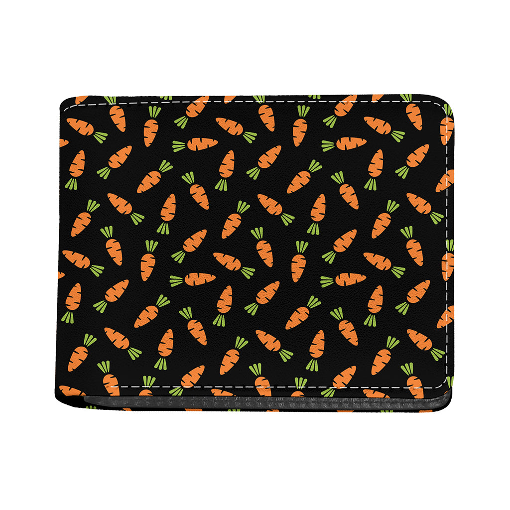 Black Carrot Pattern Print Bifold Wallet