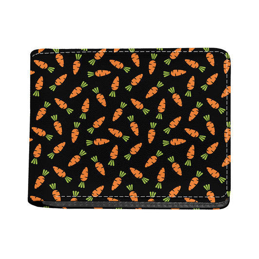 Black Carrot Pattern Print Bifold Wallet
