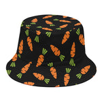 Black Carrot Pattern Print Bucket Hat