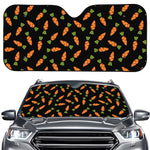 Black Carrot Pattern Print Car Windshield Sun Shade