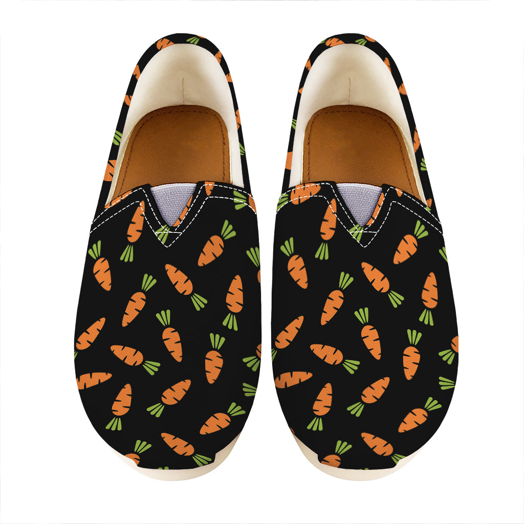 Black Carrot Pattern Print Casual Shoes