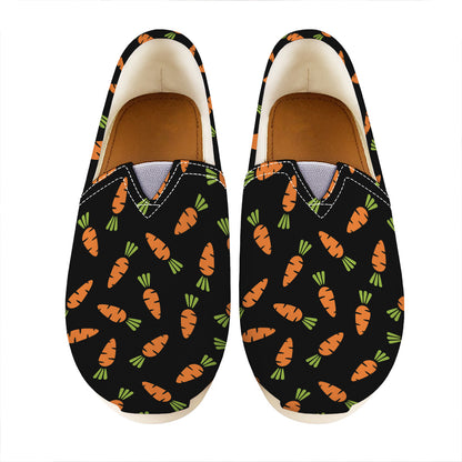 Black Carrot Pattern Print Casual Shoes