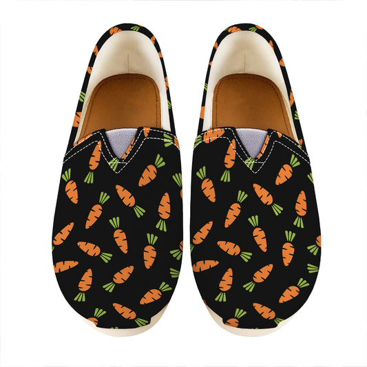 Black Carrot Pattern Print Casual Shoes