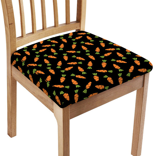 Black Carrot Pattern Print Chair Cushion Cover