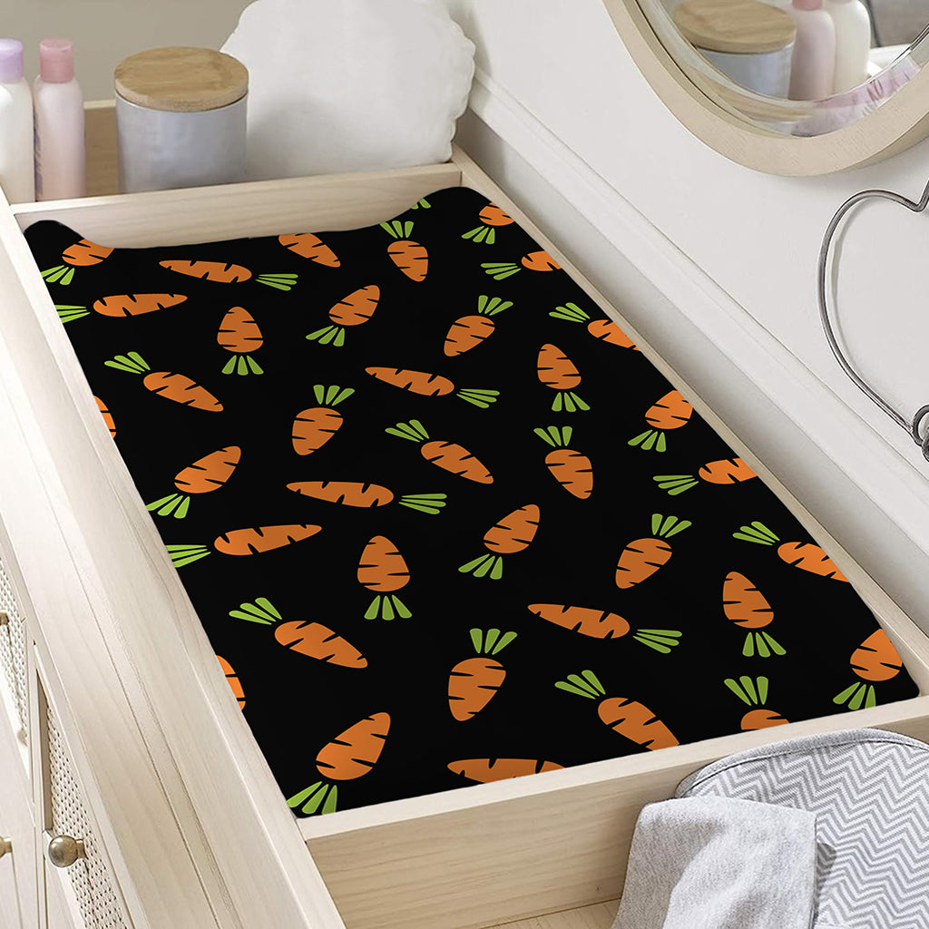 Black Carrot Pattern Print Changing Pad Cover