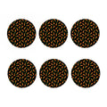 Black Carrot Pattern Print Coaster Set